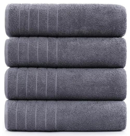 600-GSM Super Jumbo Cotton Bath Sheet in white folded on a bathroom shelf